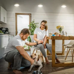 Klira inbouwlamp, wit, Ø 9 cm, IP44, set van 3