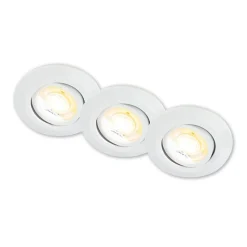 Klira inbouwlamp, wit, draaibaar, dimbaar, 3 stuks