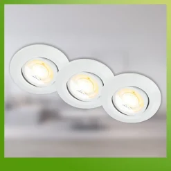Klira inbouwlamp, wit, draaibaar, dimbaar, 3 stuks
