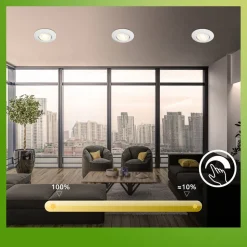 Klira inbouwlamp, wit, draaibaar, dimbaar, 3 stuks