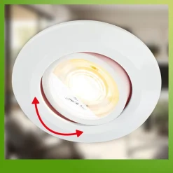 Klira inbouwlamp, wit, draaibaar, dimbaar, 3 stuks