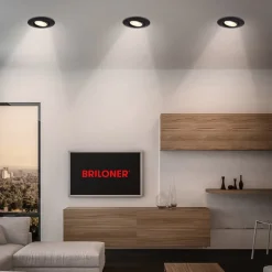 Klira inbouwlamp, zwart, Ø 9 cm, draaibaar, 3 stuks