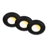 Klira inbouwlamp, zwart, Ø 9cm, IP44, dimbaar, 3 stuks
