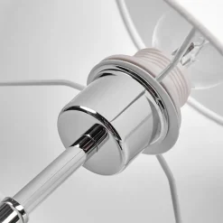 Knappe wandlamp Dorothea met wit stoffen scherm