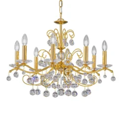 KOLARZ Carmen kristal goud 8-lamps Ø 70 cm
