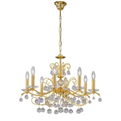 KOLARZ Carmen kristal goud 8-lamps Ø 70 cm