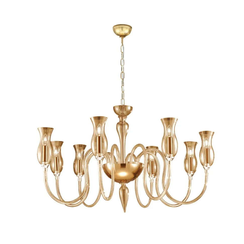 Kolarz Kroonluchter Murano Renier, verguld, Murano glas