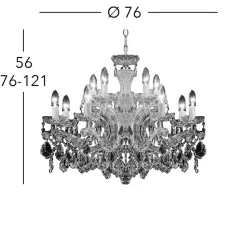 KOLARZ Maria Louise luster, goud 24 kt, 12-lamps