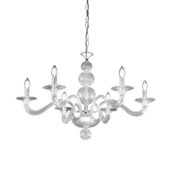 Kolarz Murano Tiepolo kroonluchter, helder/chroom, Murano glas