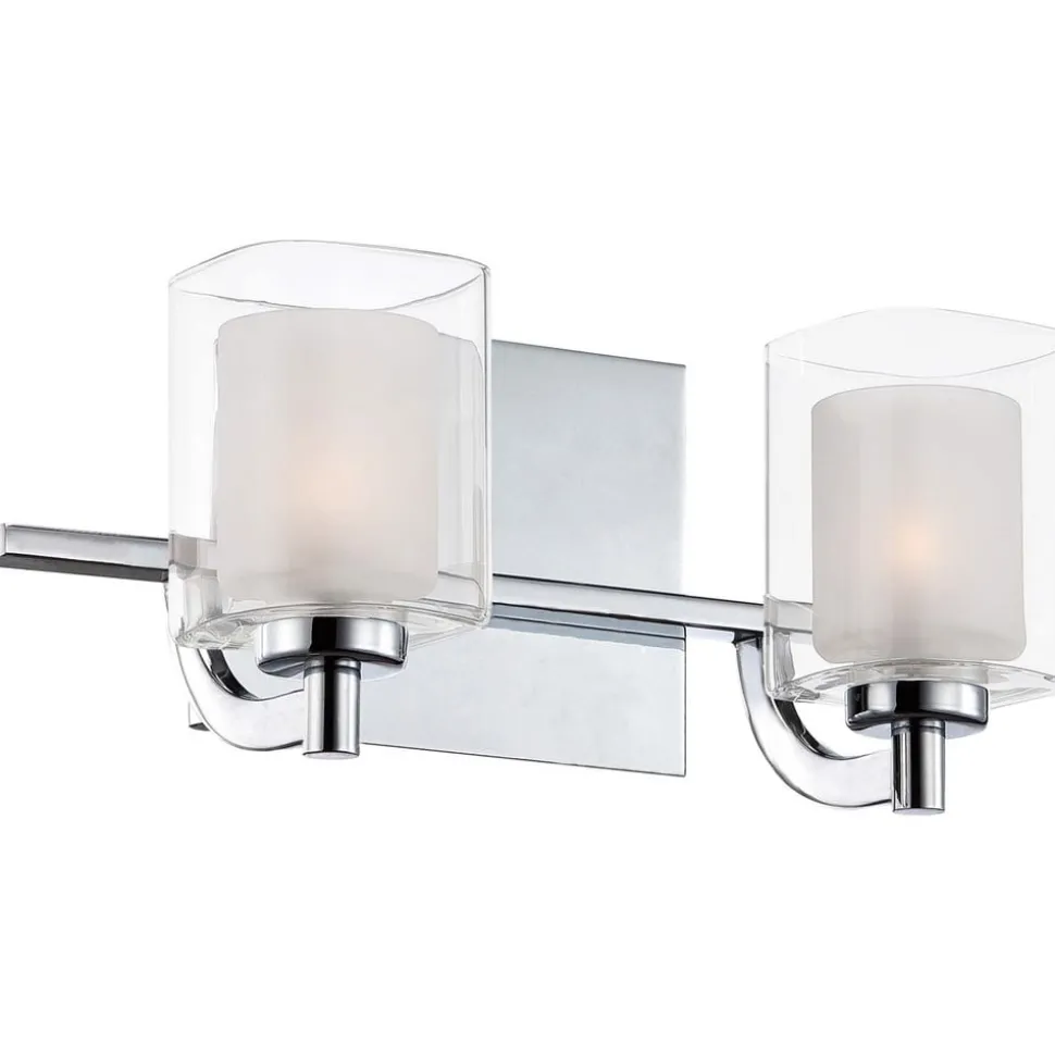 Kolt IP44 wandlamp met dubbele glazen kap, 2-lamps uitvoering