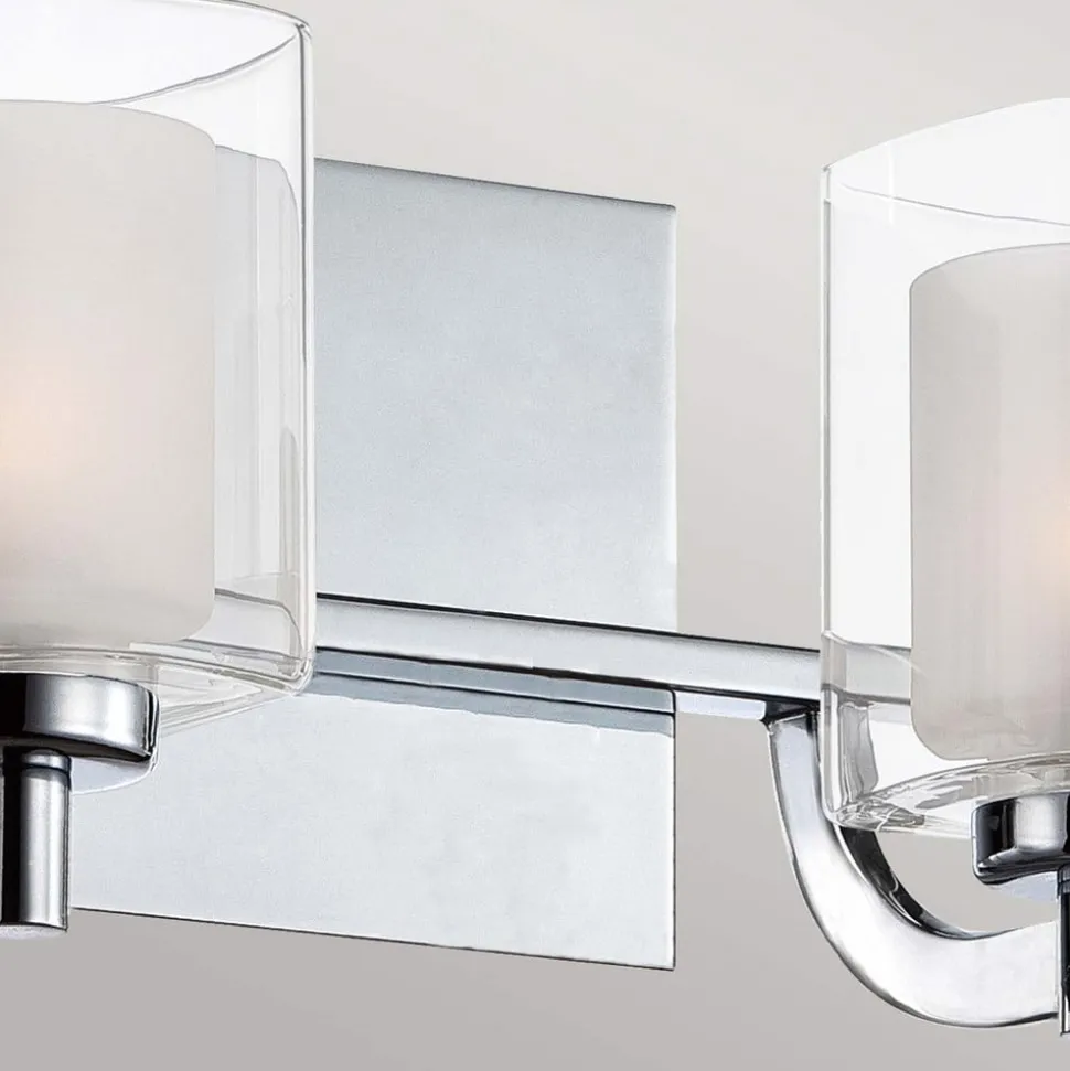 Kolt IP44 wandlamp met dubbele glazen kap, 2-lamps uitvoering