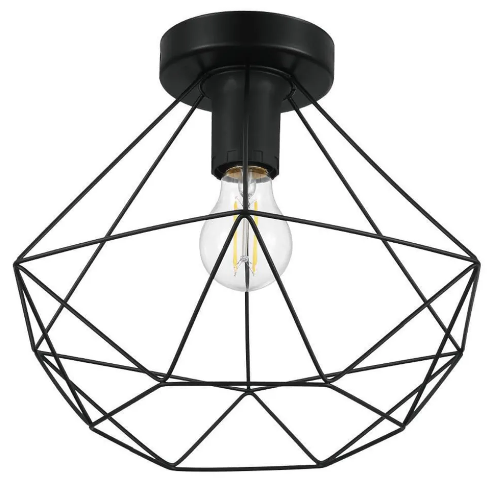 Kooi-plafondlamp Tarbes 1-lamp Ø 32,5cm zwart