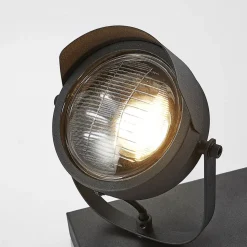 Koplamp-plafondspot Henega, zwart, met 2 lampjes