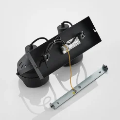 Koplamp-plafondspot Henega, zwart, met 2 lampjes