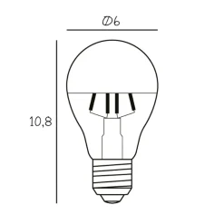 Kopspiegellamp Arbitrair E27 zilver 3,5W 2700K dimbaar