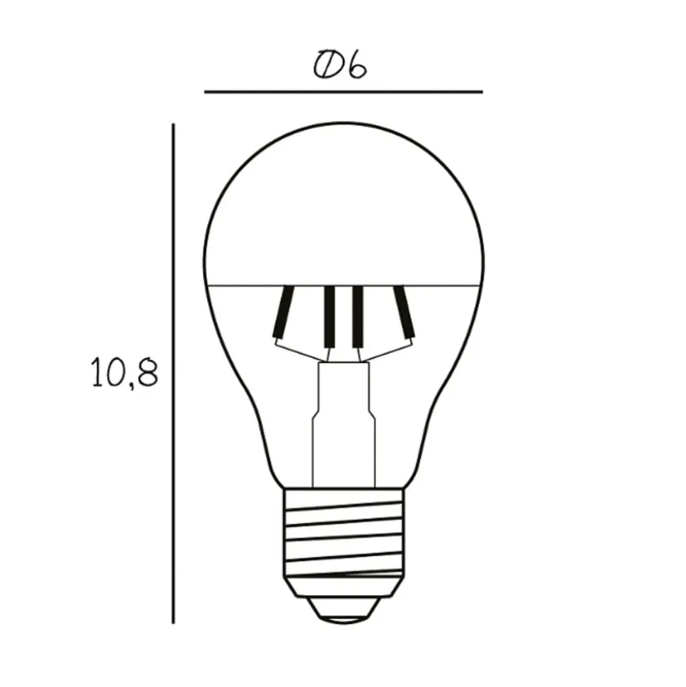 Kopspiegellamp Arbitrair E27 zilver 3,5W 2700K dimbaar