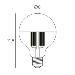 Kopspiegellamp Globe 80, zilver, E27, 3,5 W, 2.700 K