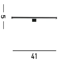 Kos LED spiegellamp, breedte 40 cm, zwart aluminium IP44