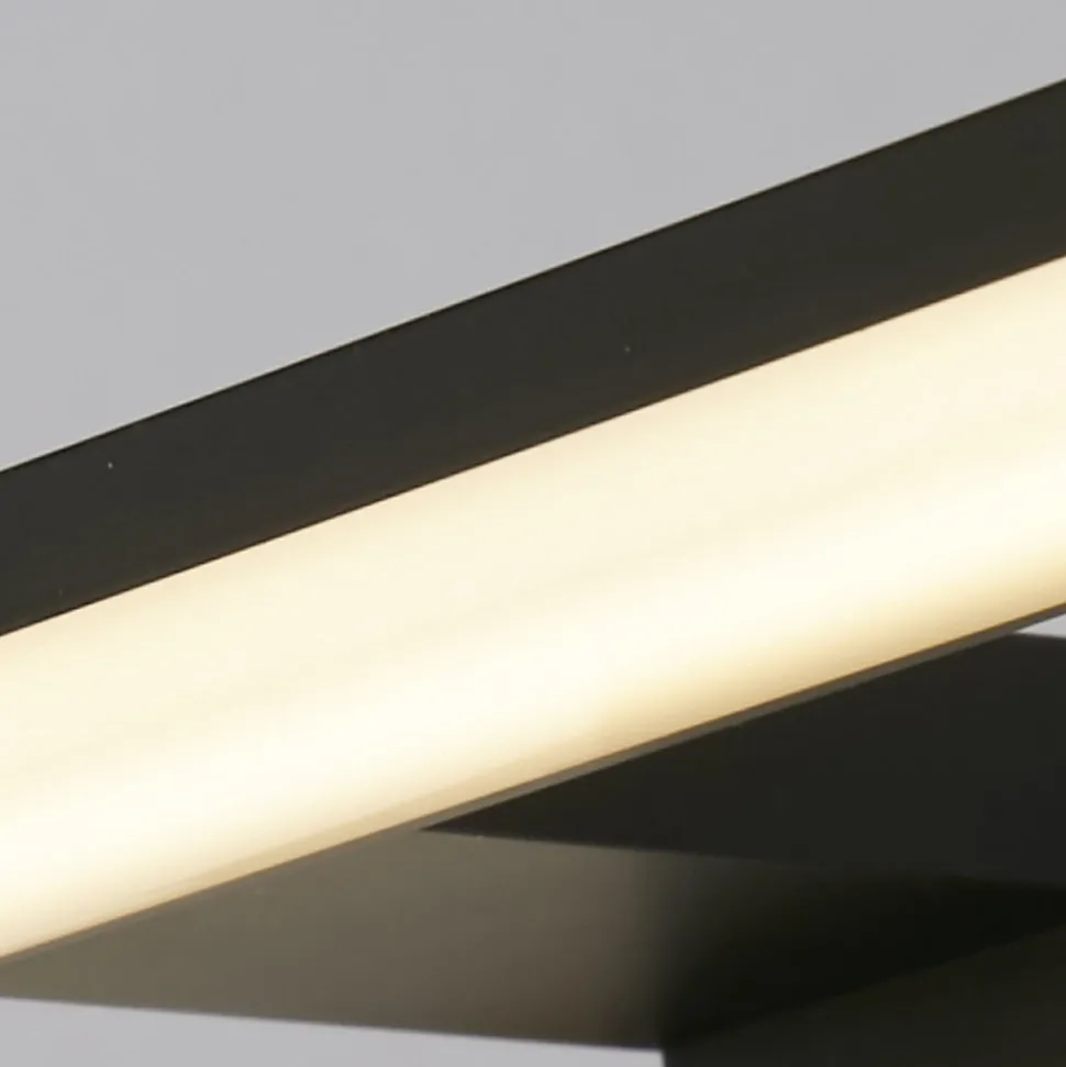 Kos LED spiegellamp, breedte 40 cm, zwart aluminium IP44