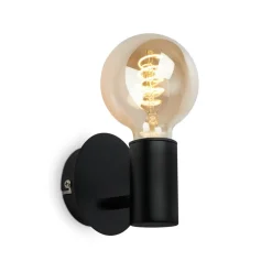 Kosol wandlamp voor badkamer, IP44, E27, zwart