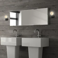 Kosol wandlamp voor badkamer, IP44, E27, zwart