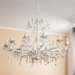 Kristallen kroonluchter Teresa, ivoor 12-lamps