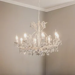 Kristallen kroonluchter Teresa, ivoor 8-lamps