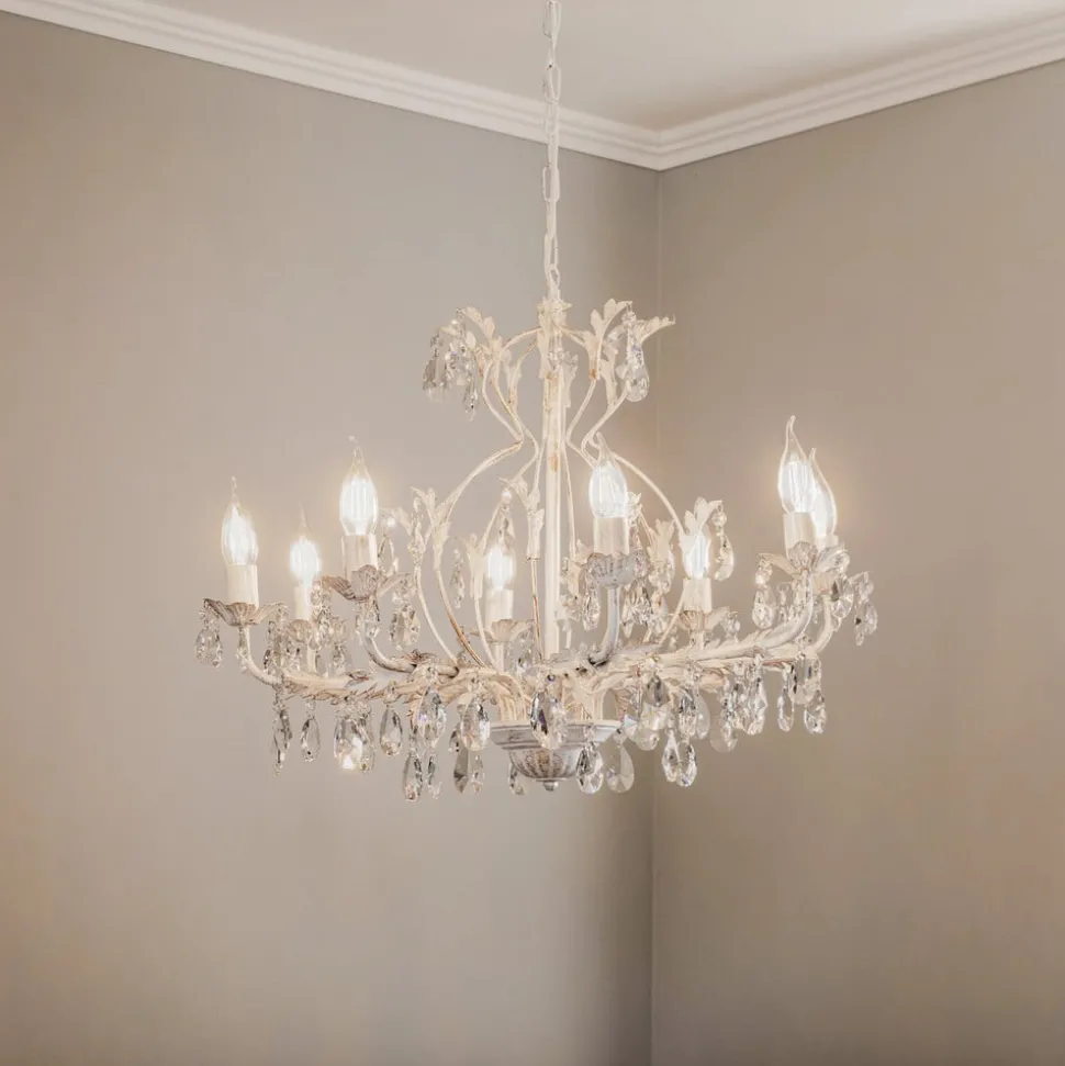 Kristallen kroonluchter Teresa, ivoor 8-lamps