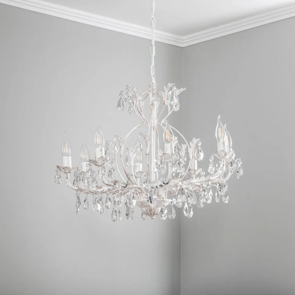 Kristallen kroonluchter Teresa, ivoor 8-lamps