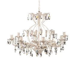 Kristallen kroonluchter Teresa, ivoor 8-lamps