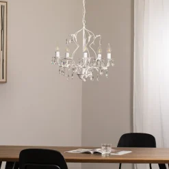 Kristallen kroonluchter Teresa, ivoor 5-lamps