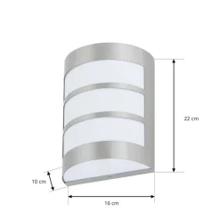 Kristian buitenwandlamp van roestvrij staal met strips