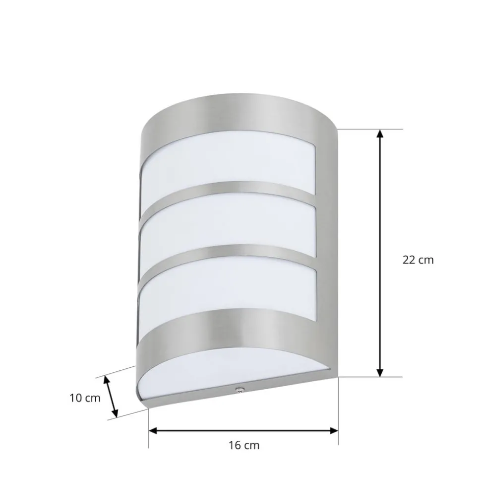 Kristian buitenwandlamp van roestvrij staal met strips