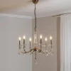 Kroonluchter Adone, 6-lamps, messing, Ø 70 cm, kristalglas