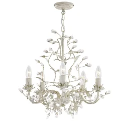 Kroonluchter Almandite 5-lamps, crème-goud