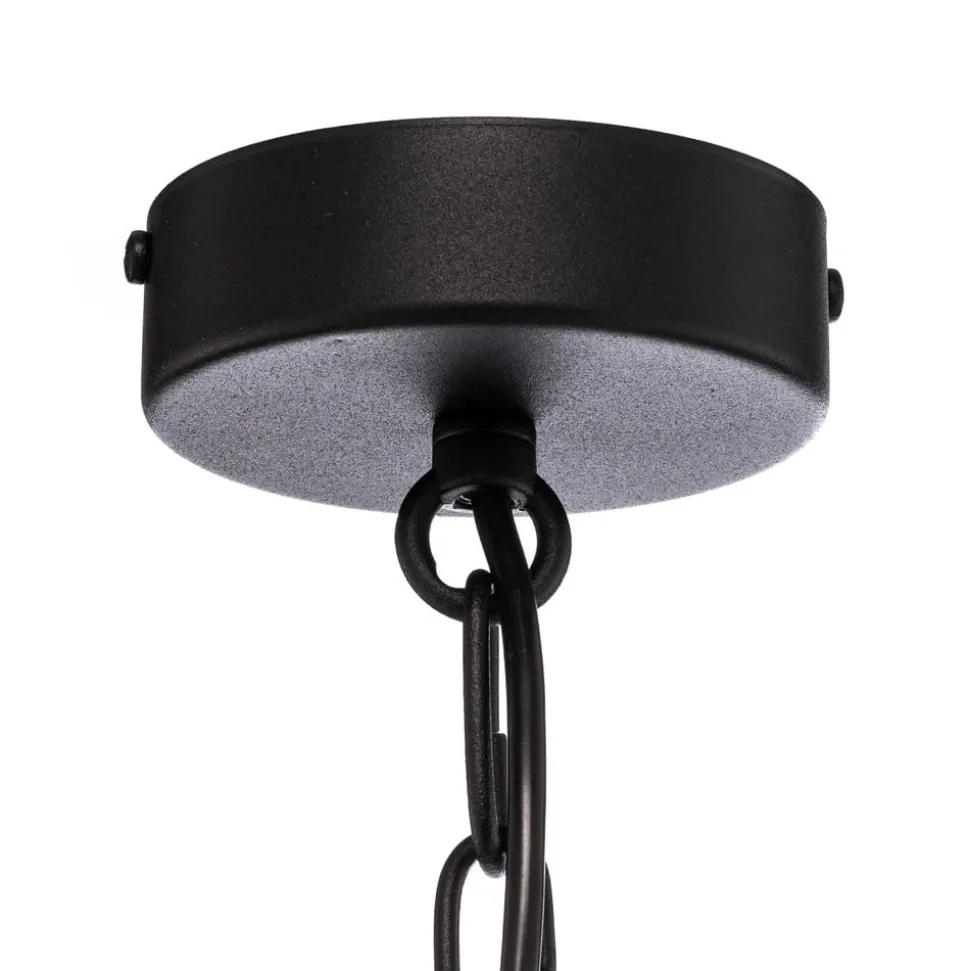 Kroonluchter Ampli, zwart/goud, 6-lamps