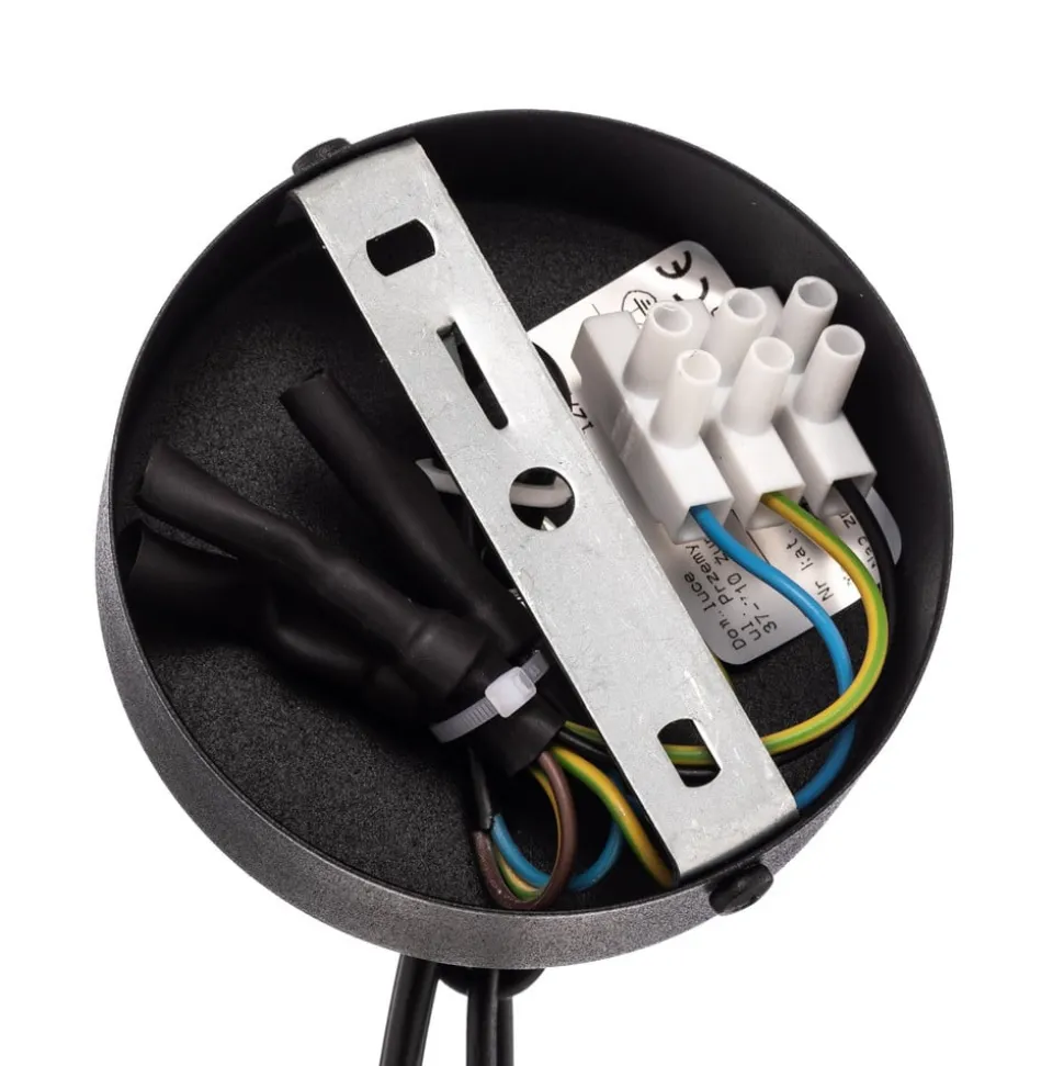 Kroonluchter Ampli, zwart/goud, 6-lamps