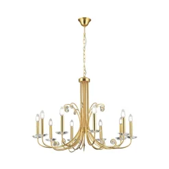 Kroonluchter Ariane, goudkleurig, Ø 92 cm, kristal, 10-lamps.