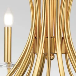 Kroonluchter Ariane, goudkleurig, Ø 92 cm, kristal, 10-lamps.