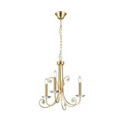 Kroonluchter Ariane, goudkleurig, Ø 50 cm, kristal, 3-lamps.