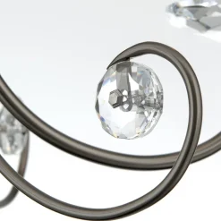 Kroonluchter Ariane, nikkelkleurig, Ø 50 cm, kristal, 3-lamps.