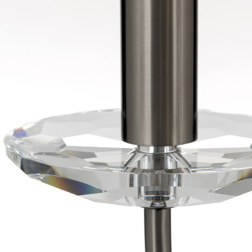 Kroonluchter Ariane, nikkelkleurig, Ø 50 cm, kristal, 3-lamps.