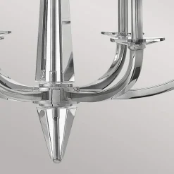 Kroonluchter Ascher, gepolijst nikkel, 6-lamps