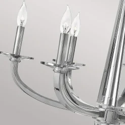 Kroonluchter Ascher, gepolijst nikkel, 6-lamps