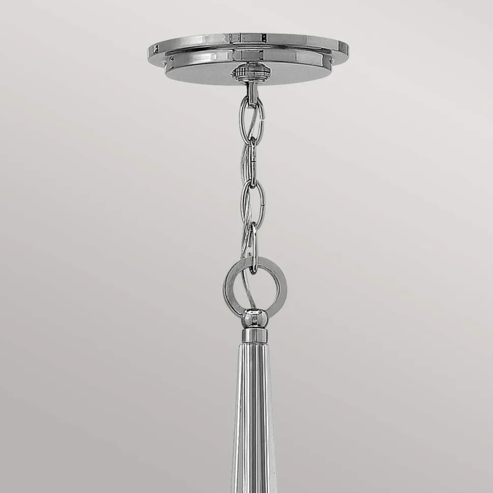 Kroonluchter Ascher, gepolijst nikkel, 6-lamps