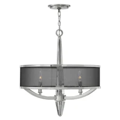 Kroonluchter Ascher met oganza kap, 3-lamps