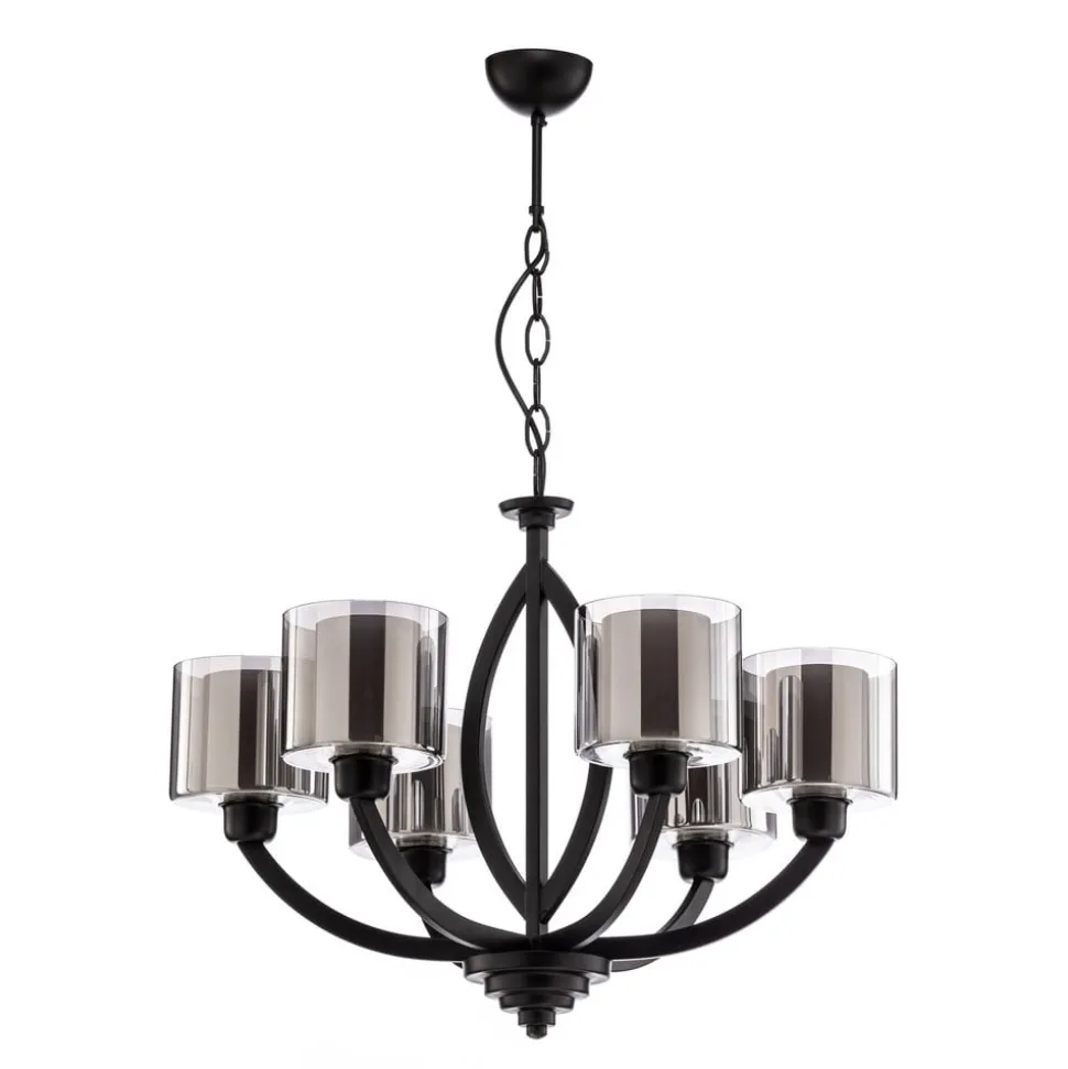 Kroonluchter AV-7002-1876-6BSY met glazen kappen