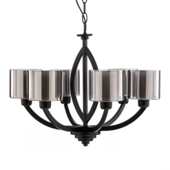 Kroonluchter AV-7002-1876-6BSY met glazen kappen