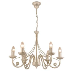 Kroonluchter Ayleen 6-lamps 1 niveau, wit