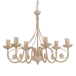 Kroonluchter Ayleen 6-lamps 1 niveau, wit